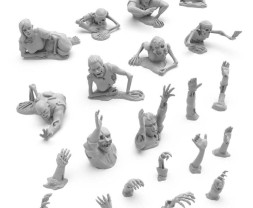 3D Printed Set Dead Rising Zombies – 3D-gedruckte Zombies, die von den Toten auferstehen (21-teilig)