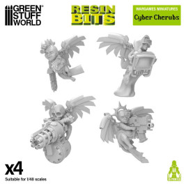 3D Printed Set Cyber Cherubs Servitors – 3D-gedruckte kybernetische Cherubim (4 Stück)