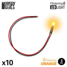Blinkende orangefarbene LED 3mm (10 Stück)