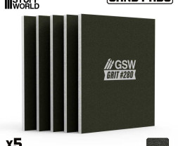 Feste Schleifplatte 100x80 mm, Körnung 280 (5 Stück)