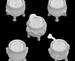 3D Printed Set Magic Cauldrons for 3mm LEDs – 3D-gedruckte Zauberkessel für 3-mm-LEDs (5 Stück)