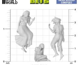 3D Printed Set Dead Human Corpses – 3D-gedruckte menschliche Leichen (8 Stück)