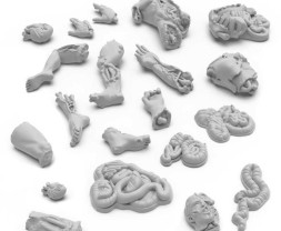 3D Printed Severed Body Parts 1:48 - 3D gedruckte abgetrennte Körperteile (30 Stück)