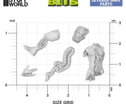 3D Printed Severed Body Parts 1:48 - 3D gedruckte abgetrennte Körperteile (30 Stück)