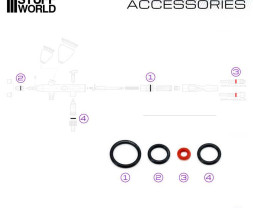 Airbrush sada těsnících O-kroužků pro Gaahleri Mobius 