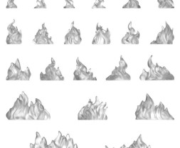 3D Printed Set Large Fire Flames – 3D-gedruckte kleine Flammen (22 Stück)