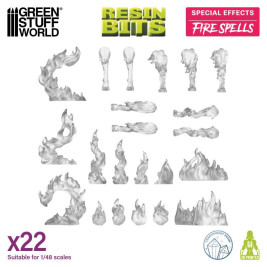 3D Printed Set Fire Spells – 3D-gedruckte Feuereffekte (22 Stück)