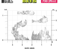 3D Printed Set Fire Spells – 3D-gedruckte Feuereffekte (22 Stück)