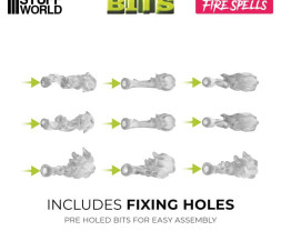 3D Printed Set Fire Spells – 3D-gedruckte Feuereffekte (22 Stück)