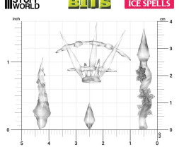 3D Printed Set Ice Spells – 3D-gedruckte Eiseffekte (26 Stück)