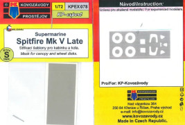 1:72 Spitfire Mk.V late - mask for canopy and wheel disks