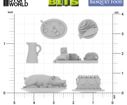 3D Printed Set Banquet Food – 3D-Festtafel (20-teilig)