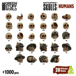 3D Printed Set Battlefield Resin Skulls – 3D-gedruckte Schädel (1000 Stück)