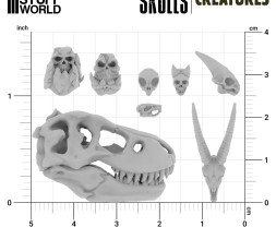 3D Printed Set Battlefield Creature Skulls – 3D-gedruckte Monsterschädel (300 Stück)