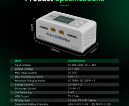 GensAce Imars D300 Plus G-Tech Dual Channel AC/DC 300W/700W nabíječ/vybíječ (bílý)