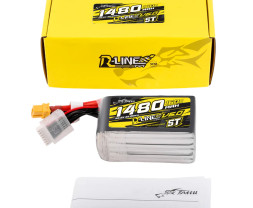Gens ace LiPo Tattu R-Line V6 - 6S 1480mAh 22.2V 6S1P ST (160C) XT60 Plug
