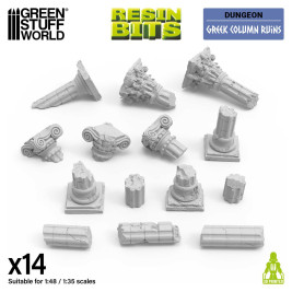3D Printed Set Greek Column Ruins – 3D-gedruckte Ruinen antiker Säulen (14 Stück)