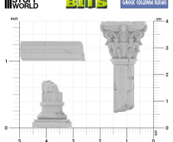 3D Printed Set Greek Column Ruins – 3D-gedruckte Ruinen antiker Säulen (14 Stück)