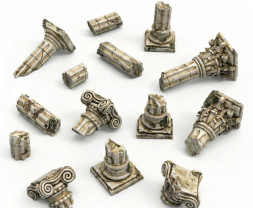 3D Printed Set Greek Column Ruins – 3D-gedruckte Ruinen antiker Säulen (14 Stück)