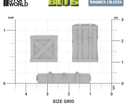 3D Printed Set Wooden Food Crates – 3D-gedruckte Holz-Versandkisten (14 Stück)