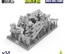 3D Printed Set Stone Wall Ruins – 3D-gedruckte Steinmauerruinen (14 Stück)