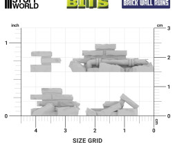 3D Printed Set Stone Wall Ruins – 3D-gedruckte Steinmauerruinen (14 Stück)