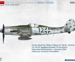 1:48 Focke-Wulf FW 190 D-9 Frühe Produktion JG 54 ″Grünherz″ (Basisbausatz)
