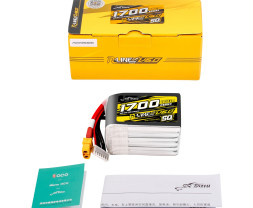 Gens ace LiPo Tattu R-Line V6 - 6S 1700mAh 22,2V 6S1P SQ (160C) XT60-Stecker
