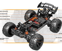 1:14 2,4GHz 4WD High Speed Car Monster - modrá