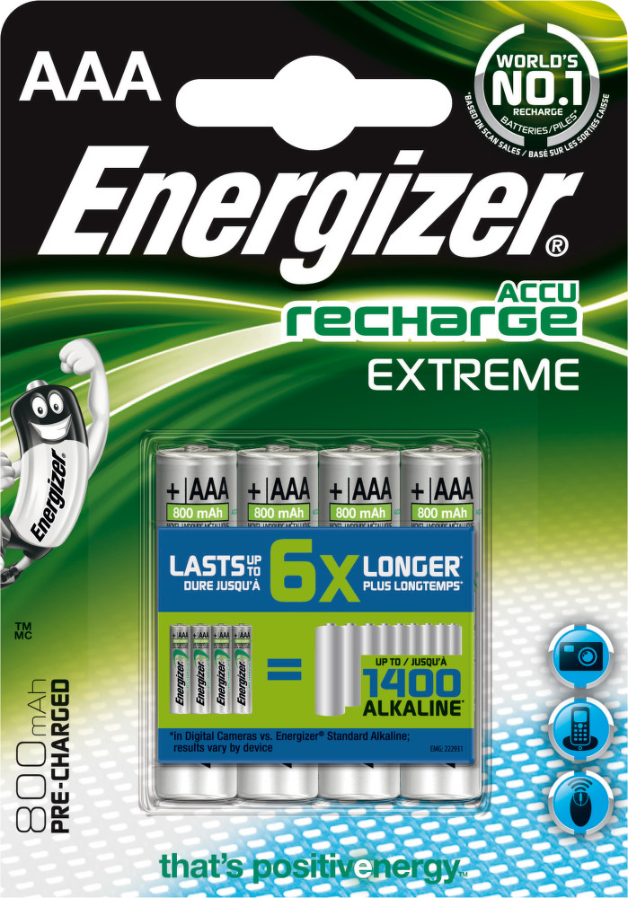 Produkt anzeigen - Energizer AAA 800mAh Recharge EXTREME (4 pcs)