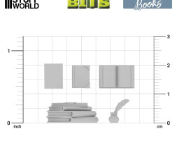  Books 1:35 3D printed set - 24x 3D tištěné knihy