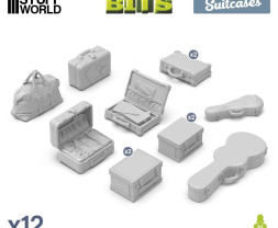 Suitcases 1:35 3D printed set - 12x 3D tištěné kufry