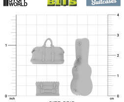 Suitcases 1:35 3D printed set - 12x 3D tištěné kufry