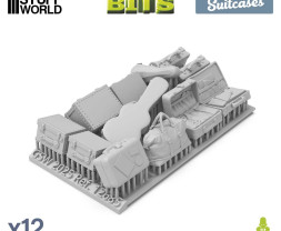 Suitcases 1:35 3D printed set - 12x 3D tištěné kufry