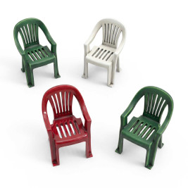 Plastic Chairs 1:35 3D printed set - 4x 3D tištěné plastové židle