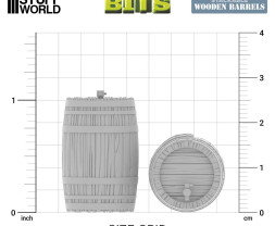 Stackable Wooden Barrels 1:35 3D printed set -17x