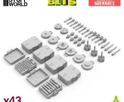 WWII German Grenades 1:35 3D printed set - 43x 1:35 - 3D tištěné