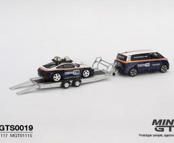 1:64 Porsche 911 Dakar #718 / Volkswagen ID. Buzz Porsche Centrum Gelderland Roughroads Set