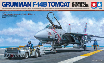1:48 Grumman F-14B Tomcat w/Shipboard Towing Tractor