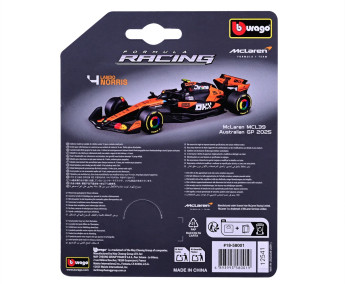 Bburago – FORMULA RACING McLaren Team MCL39.2025, 4 Lando Norris, 1:64