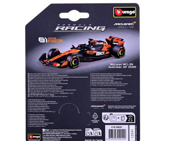 Bburago – FORMULA RACING McLaren Team MCL39.2025, 81 Oscar Piastri, 1:64