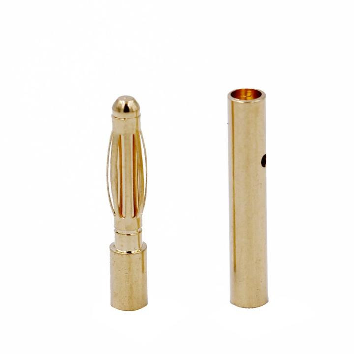 Produkt anzeigen - 2 mm vergoldeter Stecker kurze Ausführung, Preis pro Paar
