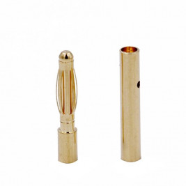 2 mm vergoldeter Stecker kurze Ausführung, Preis pro Paar